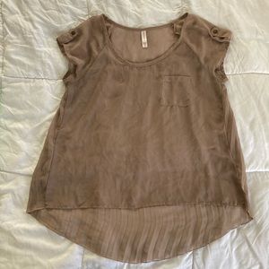 Sheer Tan Xhilaration Blouse
